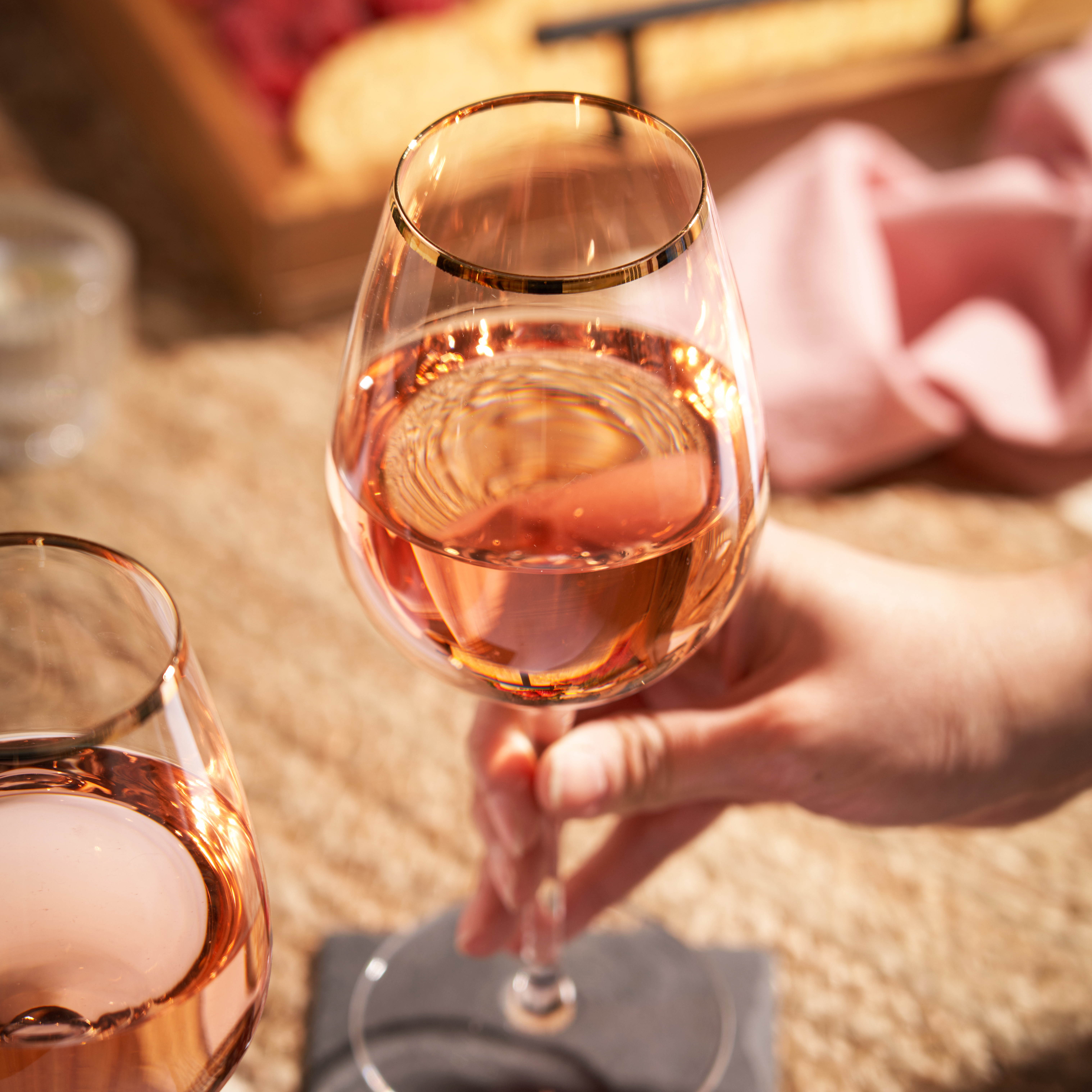 Twine Living® Gilded Stemmed Wine Glass, set of 2 7