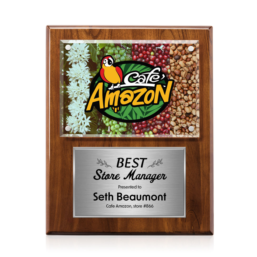 Gossamer VividPrint™ Plaque - Walnut/Silver 4