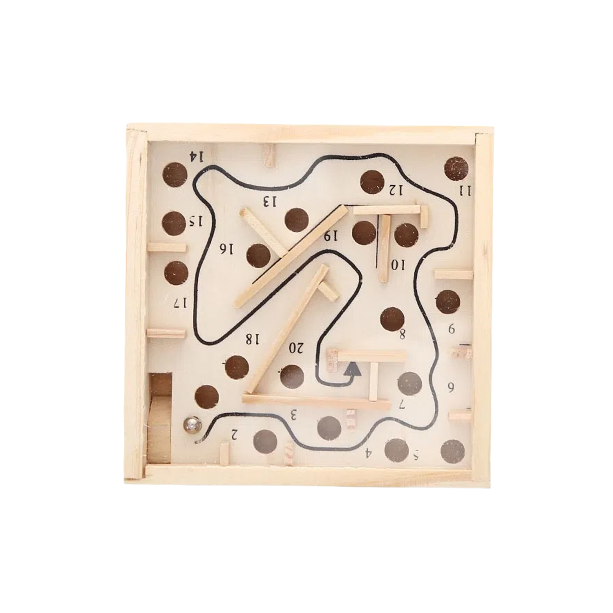 Wooden Maze Puzzle 4.5 x 4.5" 3