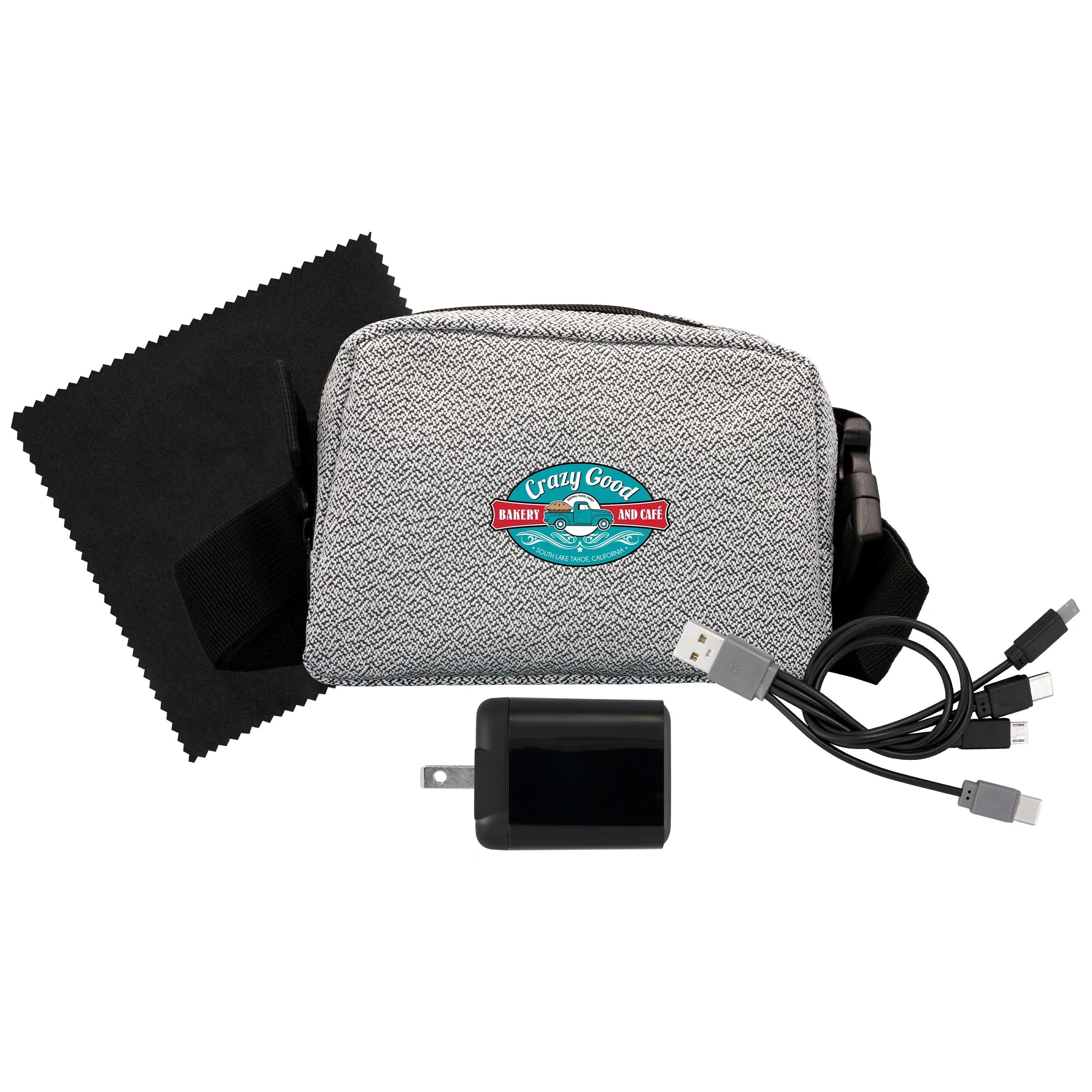 Speck Fast Charger, Cable & Cloth Fanny Pack Set 9
