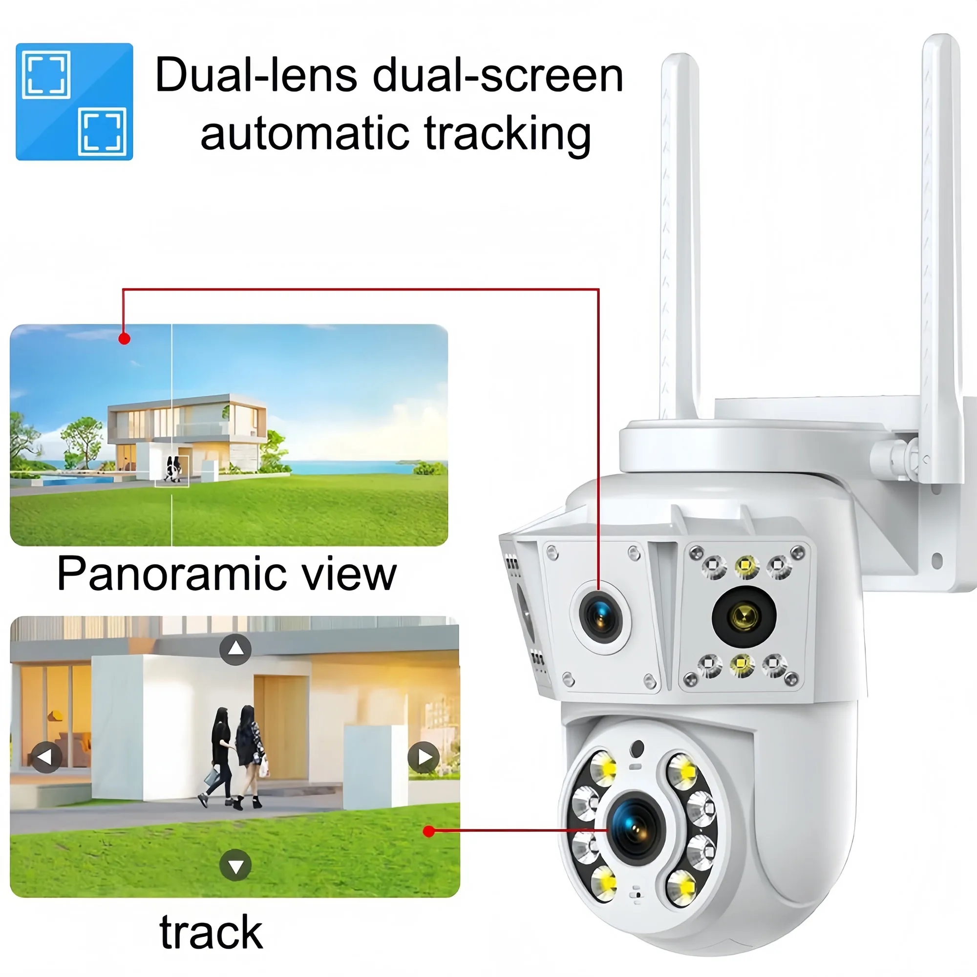 K30 Dual Lens WiFi Security Camera Full Color Night Vision 4