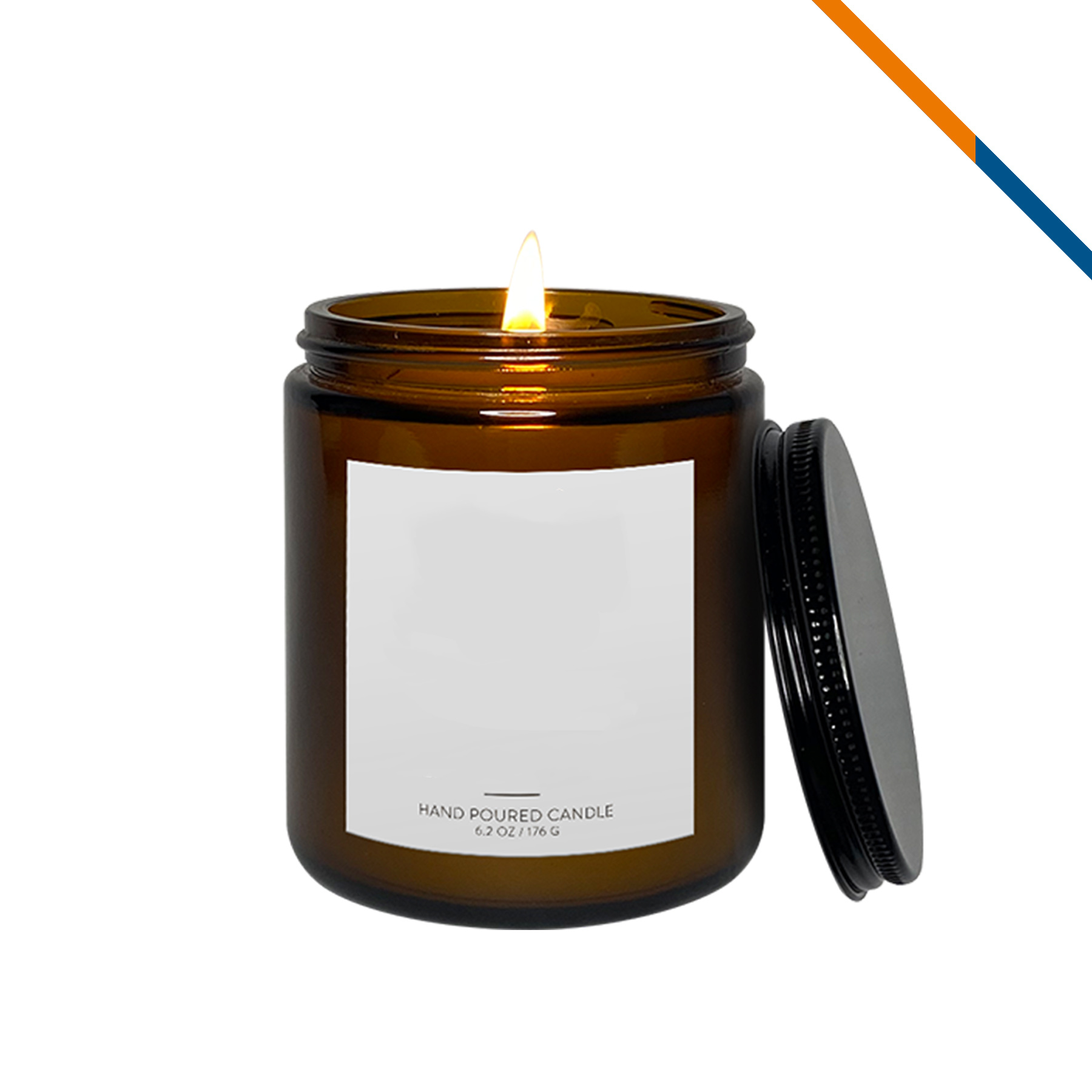 Scenro Amber Candle With Lid - 8 OZ. 5