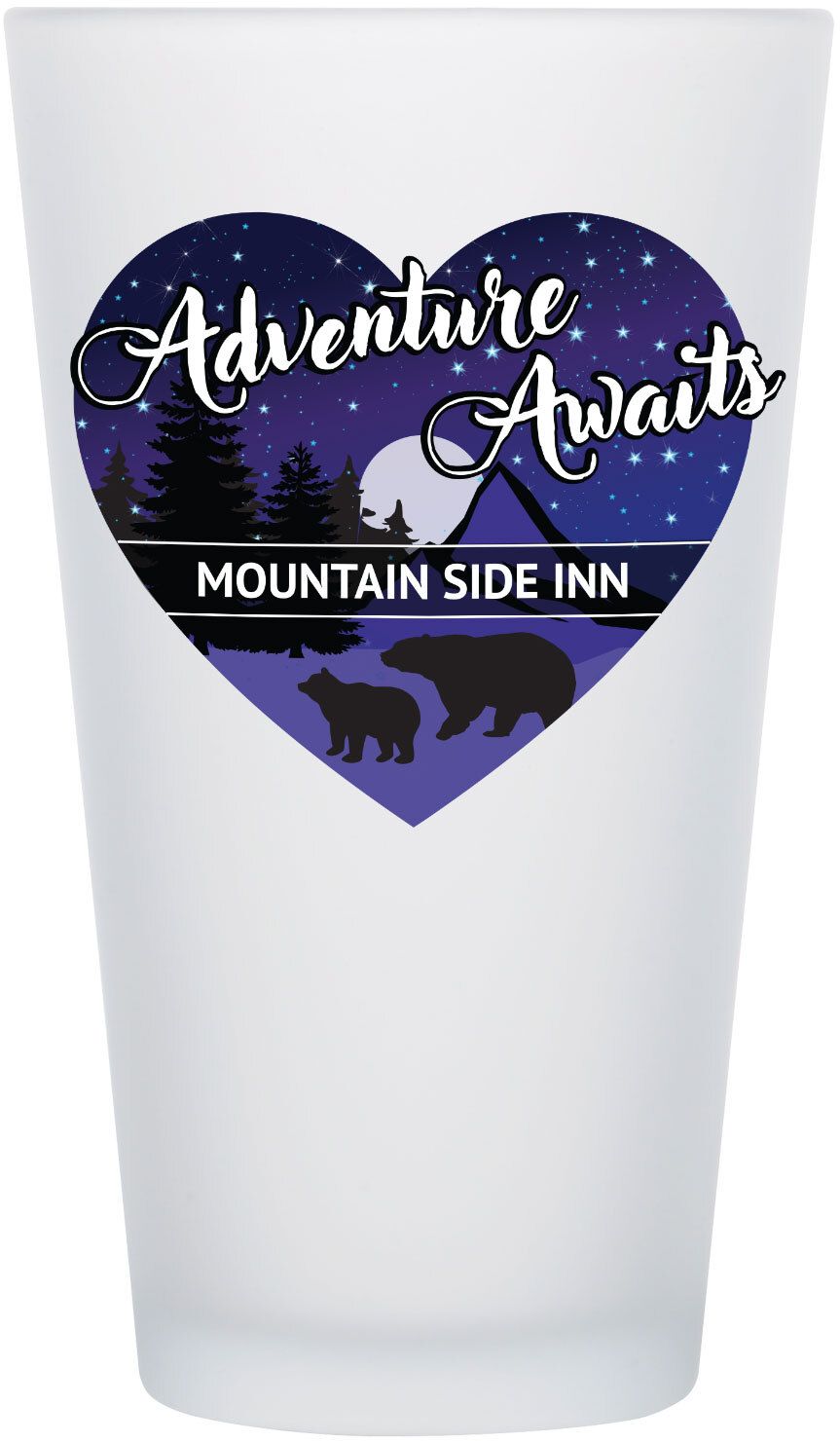 FULL COLOR FROSTED PINT GLASS 16 OZ 1