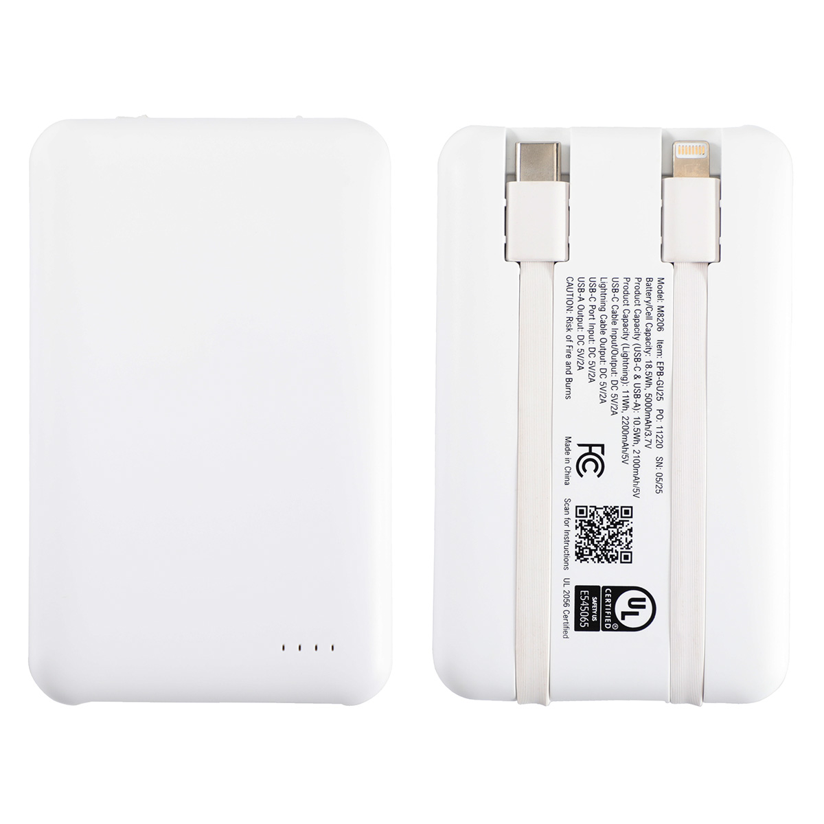 Guild 5000mAh UL-Listed Power Bank with Built-in Cables 7