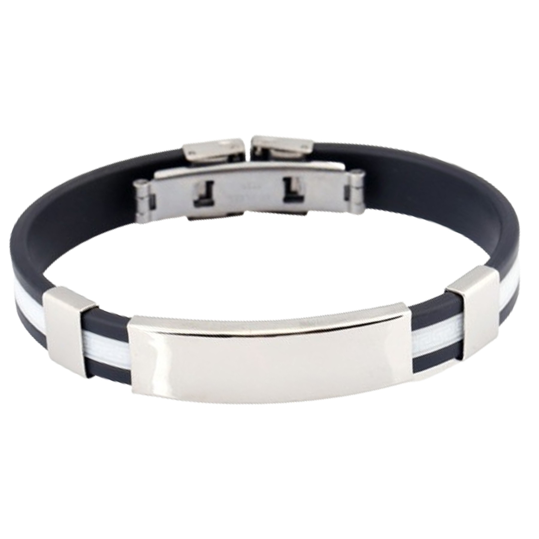 Customizable Engraving Stainless Steel Silicone Bracelets 6
