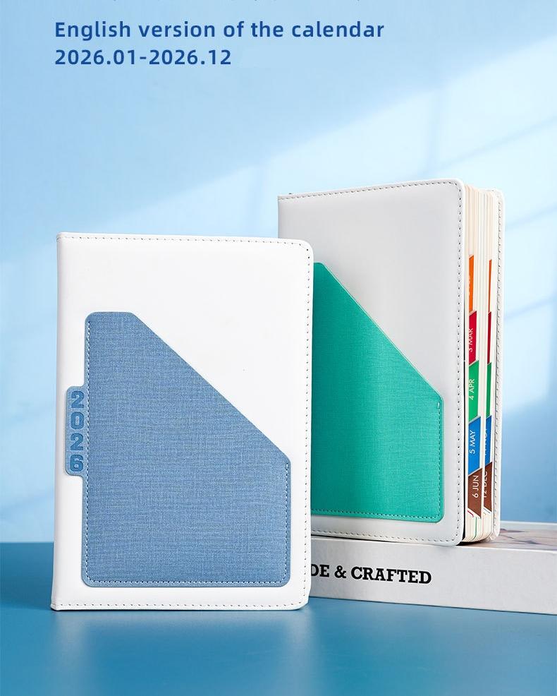 2026 A5 English Daily Planner with Calendar and Notebook 4