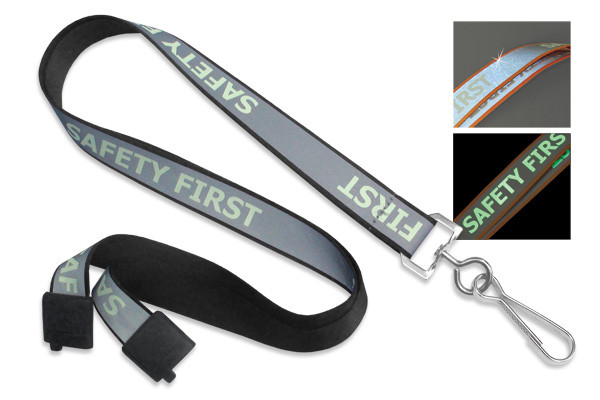 5/8" Glow-In-The Dark Safety Breakaway Lanyard (Black) 2