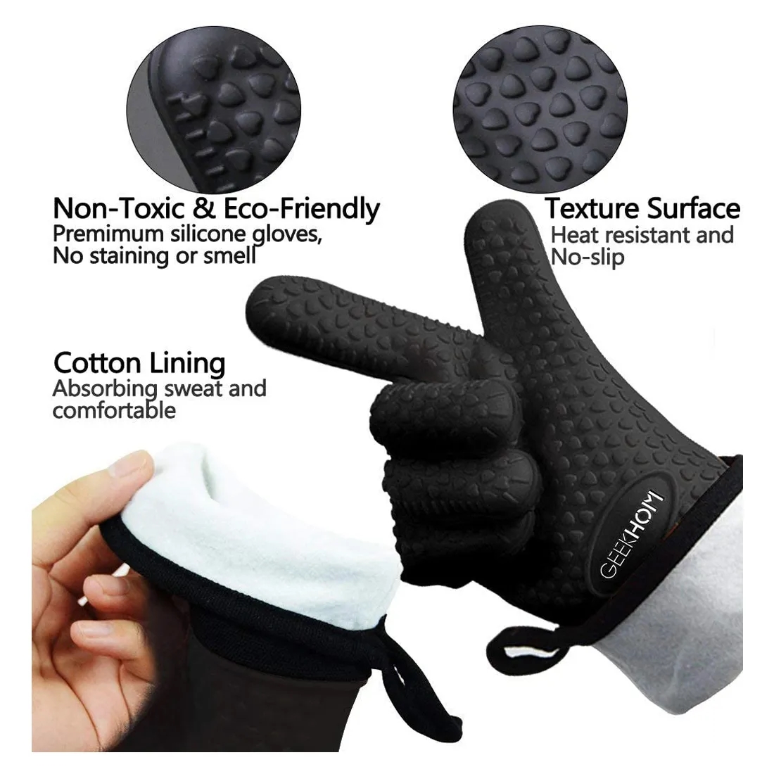 Kitchen Silicone Oven Mitts 4