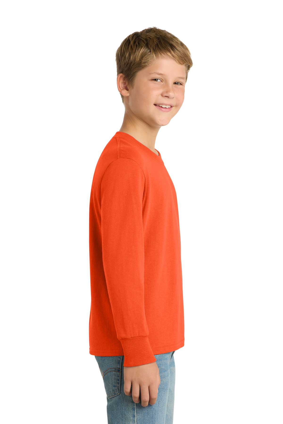 Port & Co Youth Long Sleeve Core Cotton Tee. PC54YLS 121