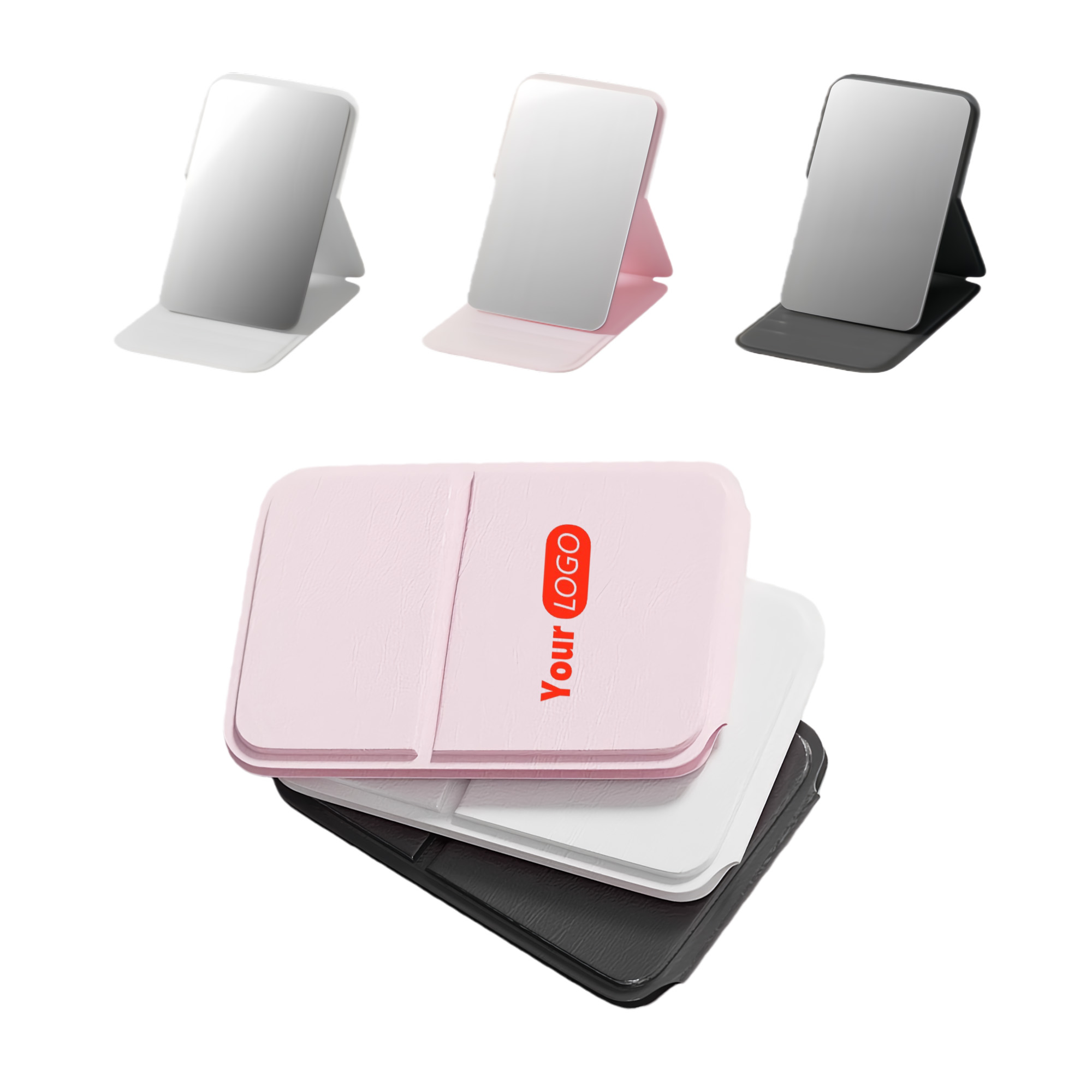 PU Leather Compact Foldable Makeup Mirror 2