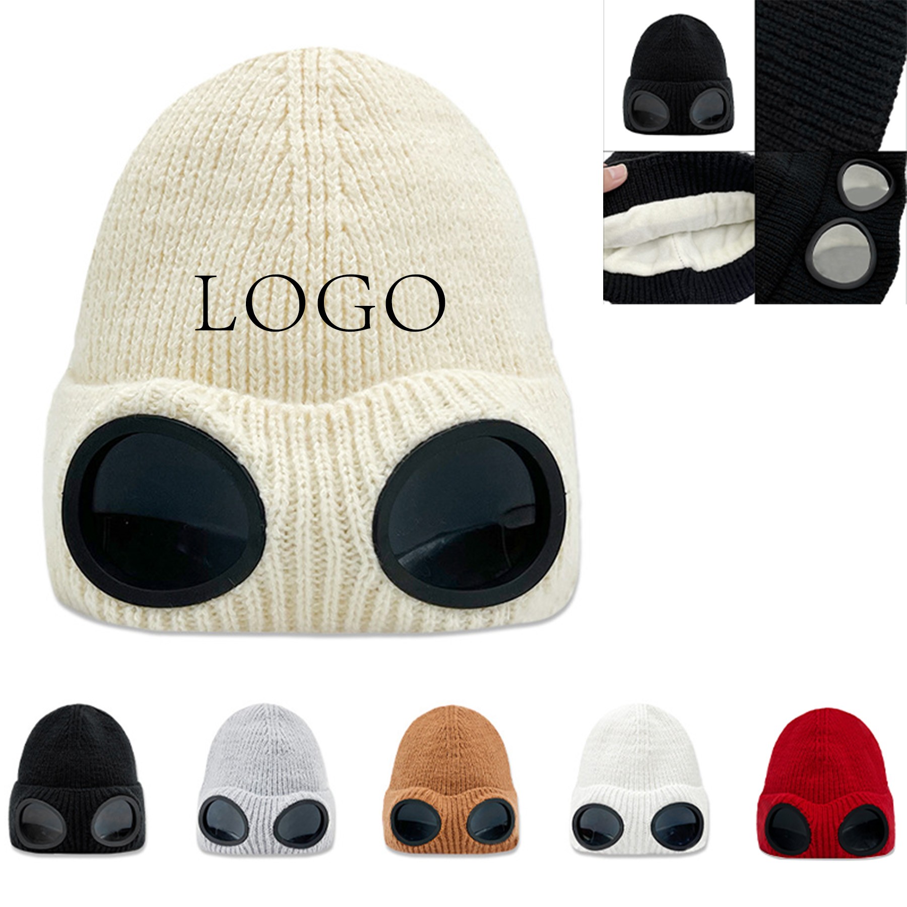 2-In-1 Windproof Goggles And Ski Cap