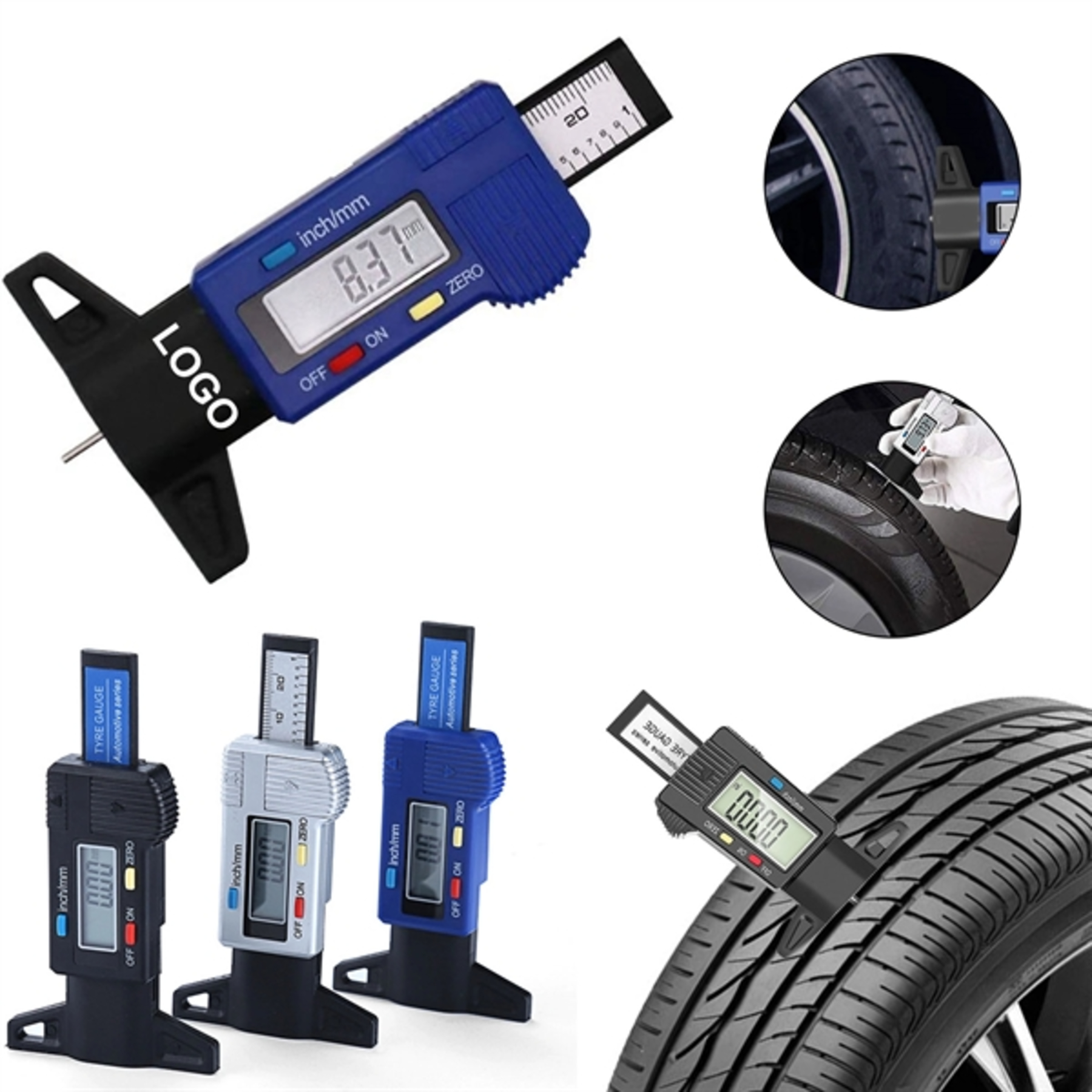 LCD Digital Tire Tread Depth Gauge Tool
2