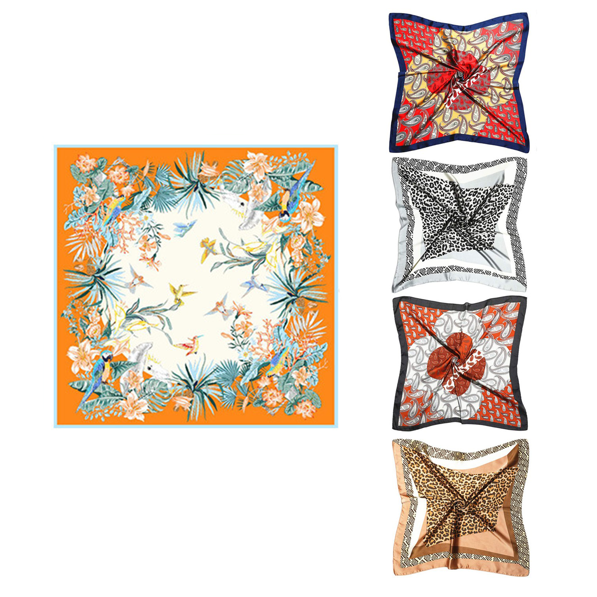 Full Color Silk Square Scarf 2