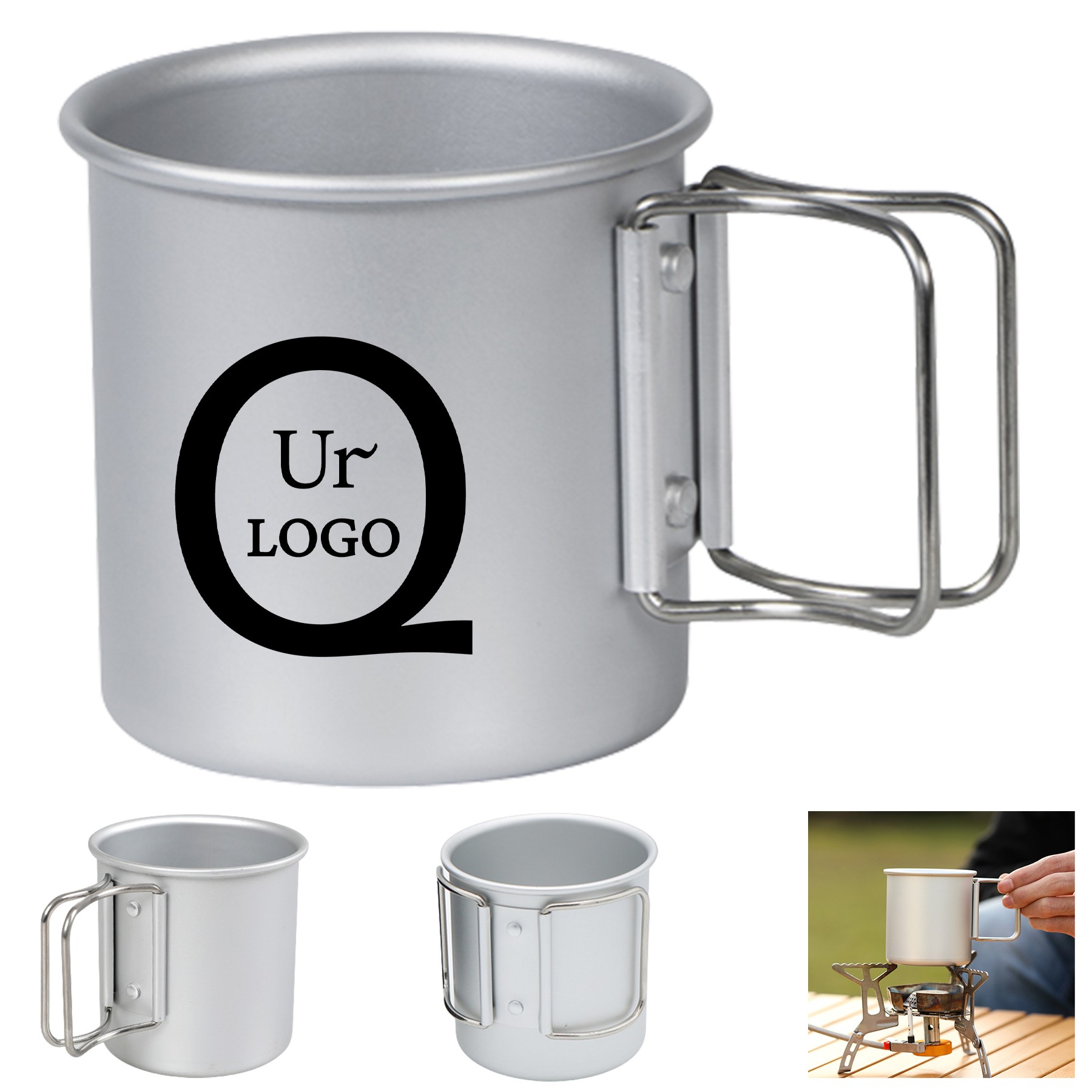 10 Oz. Outdoor Water Mug W/Foldable Handle