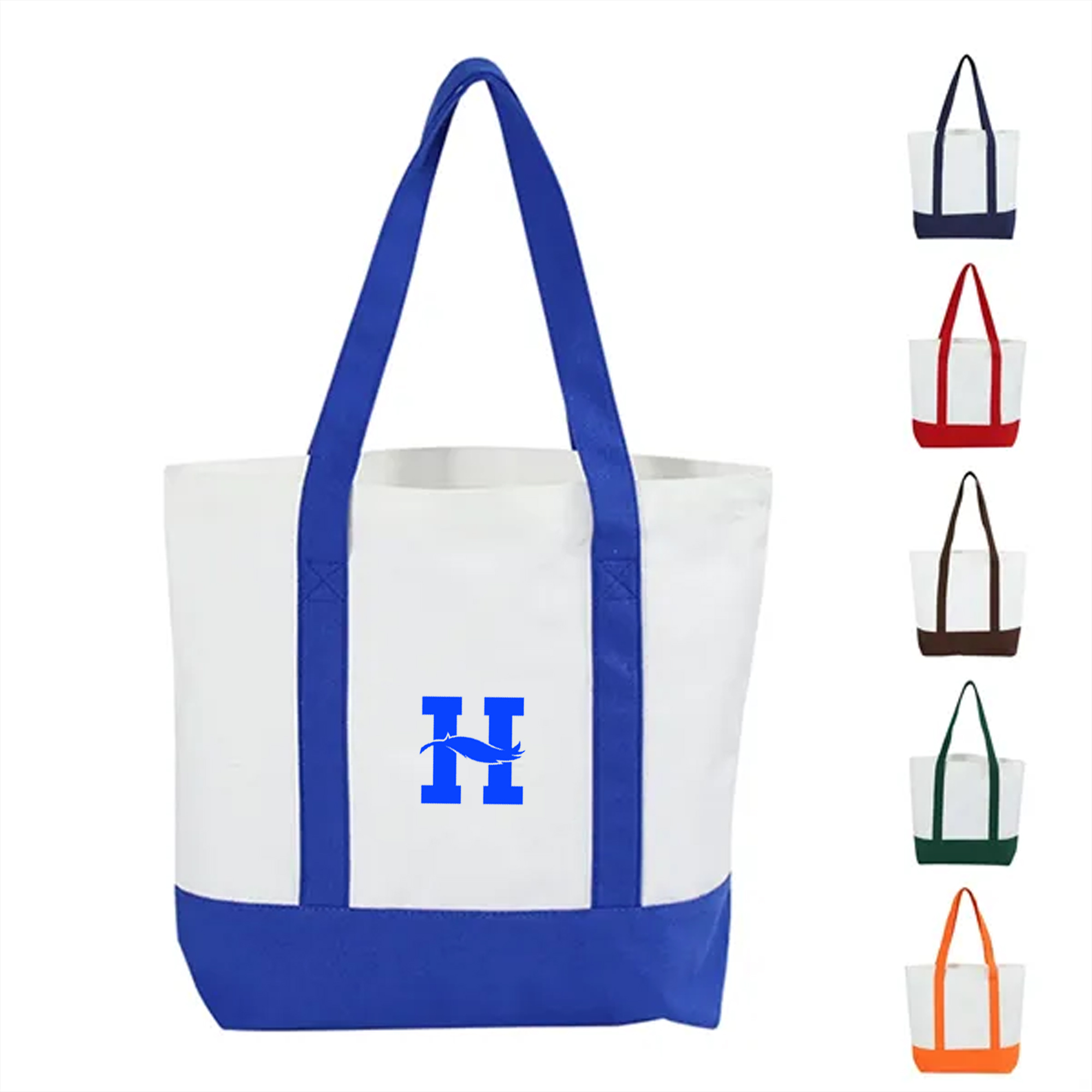 Contrast Panel Canvas Tote Bag ?C Reusable & Stylish 1