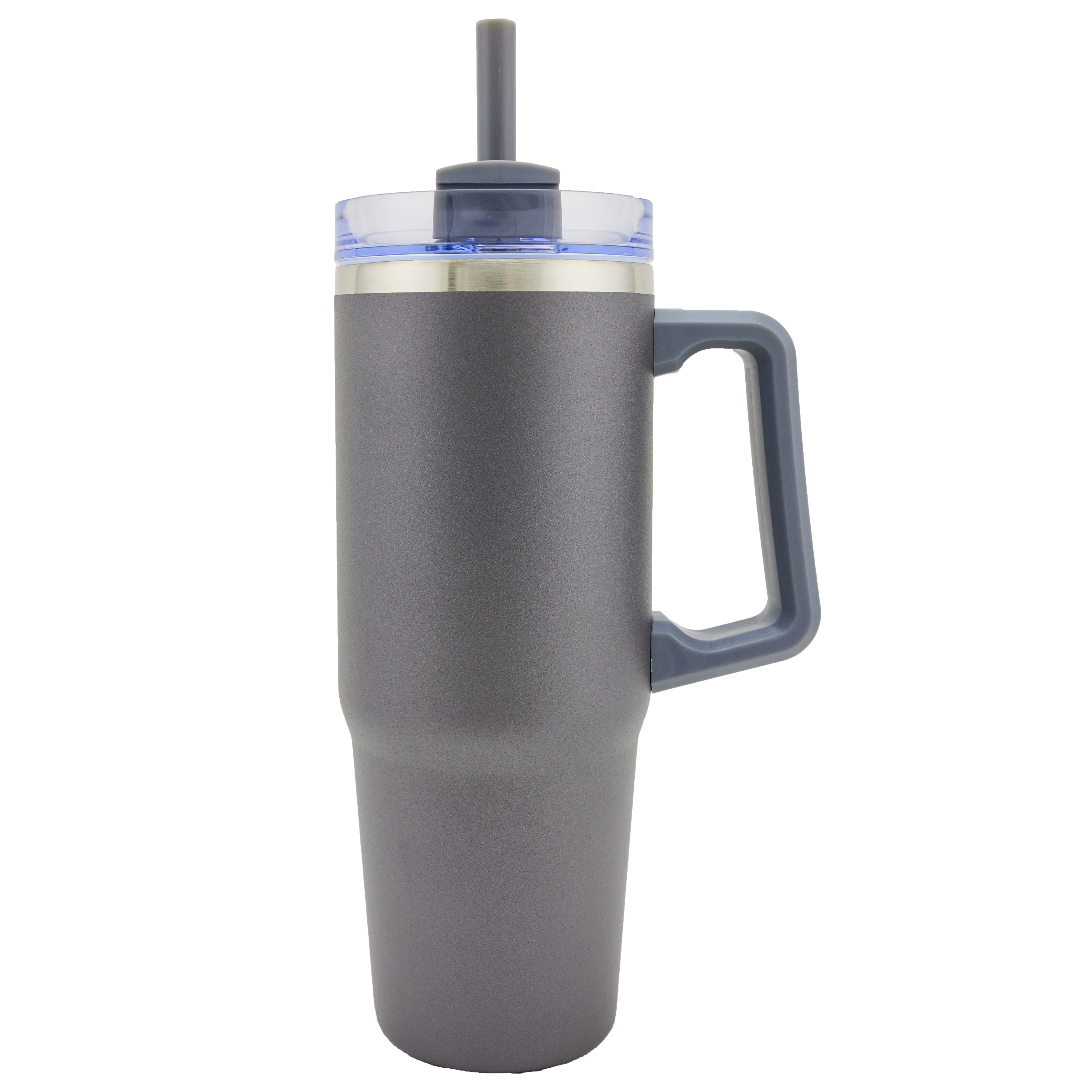 Newport 30 Oz. Double wall Stainless Steel Vacuum Insulated Tumbler w/Handle and Straw (Grey) 5