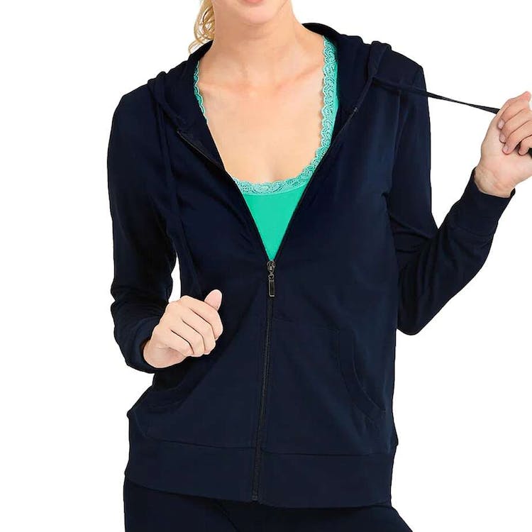 Women's Plus Size Jersey Zip-Up Hoodie Jackets - 3X Gray 1
