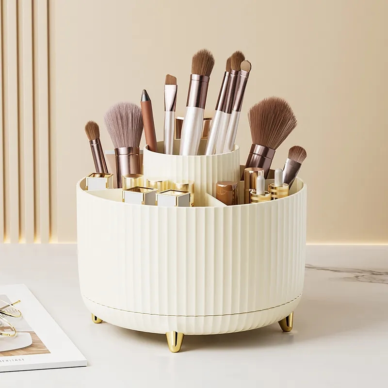 360 Rotating Makeup Brush Bathroom Vanity Desktop Organizer 9
