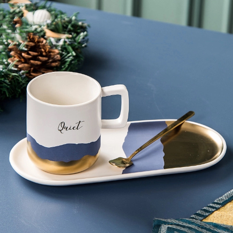 Custom 9 oz Ceramic Coffee Mug Saucer Set 1