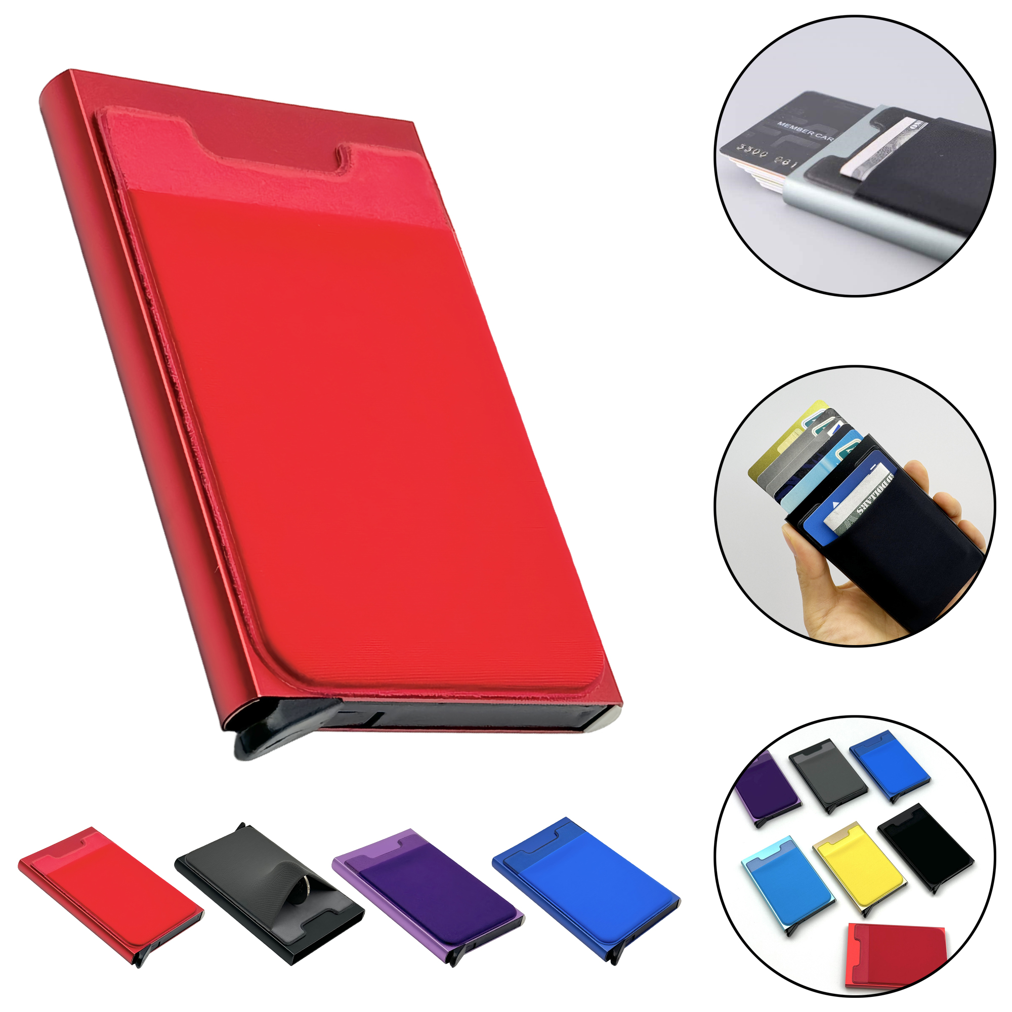 Anti-Theft Aluminum Multi-Slot RFID Blocking Card Holder with Elastic Fabric 5