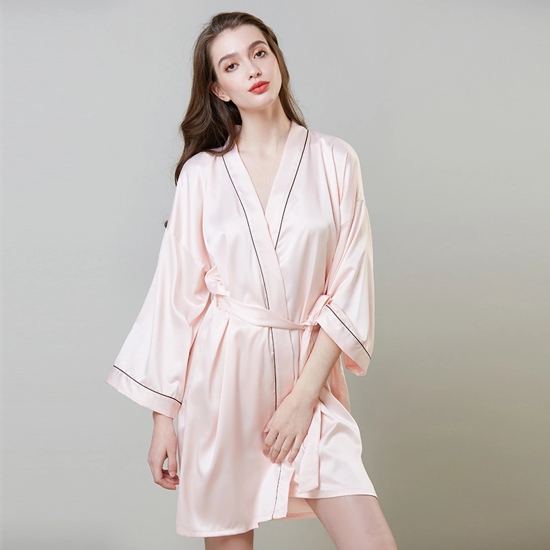 Women's Satin Robe,Silky Kimono Bathrobe 2