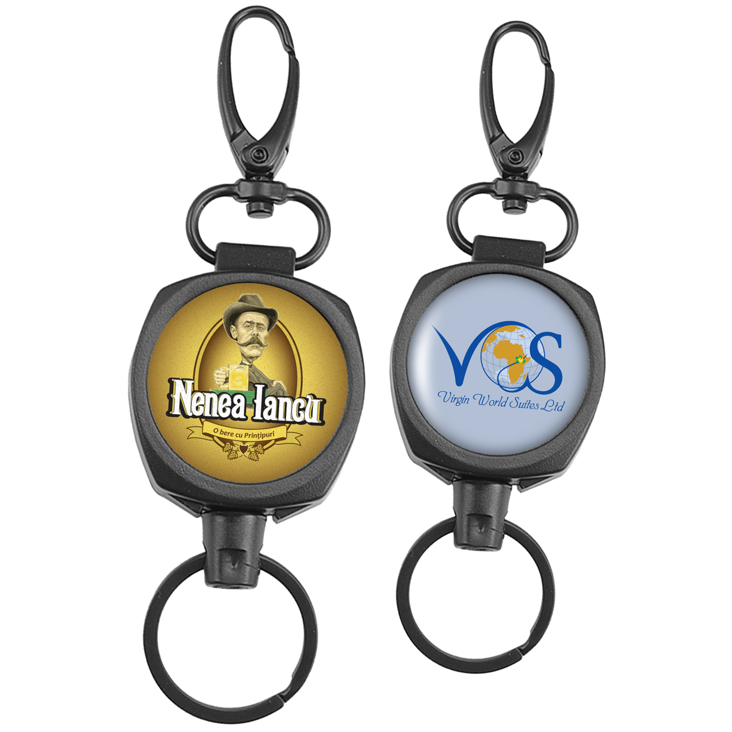 Heavy Duty Metal Badge Reel w/ Keyring and Lobster 4