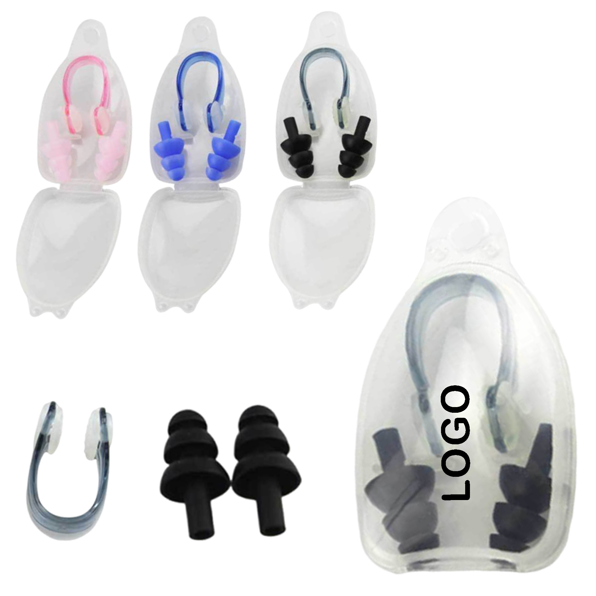Swimming Nose Clip and Ear Plugs Set 3