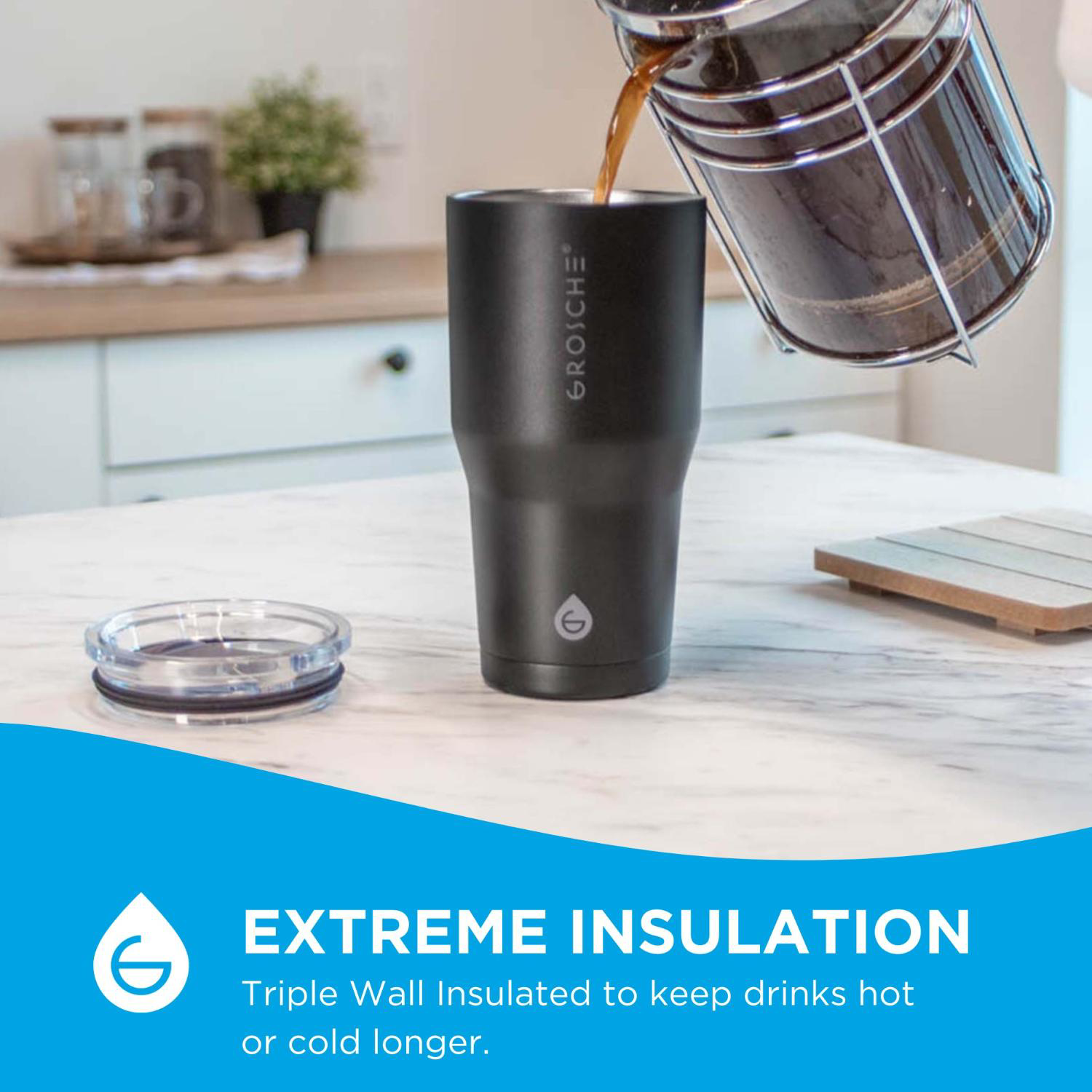 30 oz. GROSCHE® YUKON Insulated Tumbler with Clear Lid 4