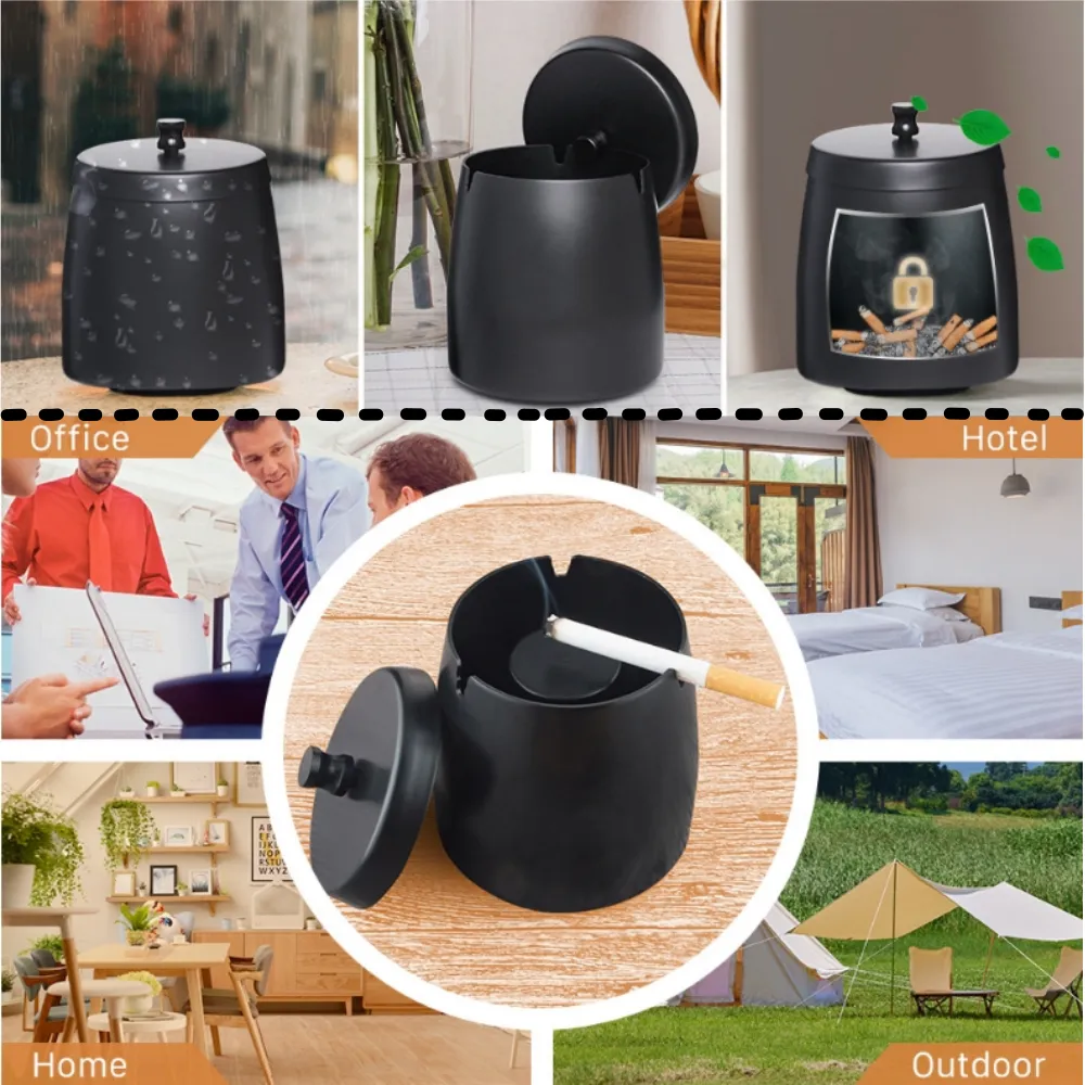 Windproof Cigar Ashtray with Lid 3