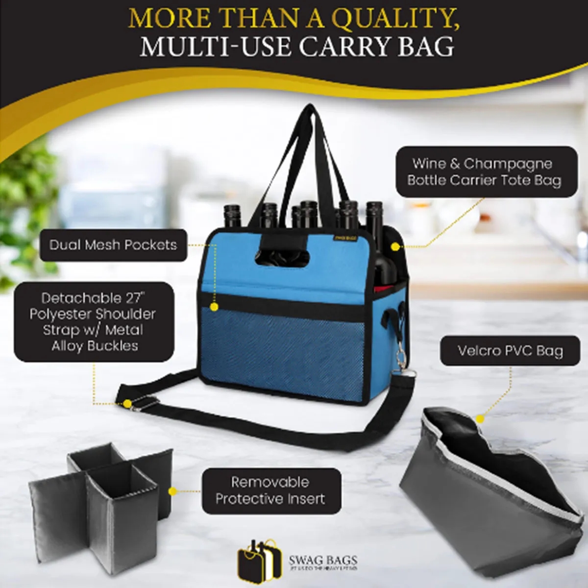 Foldable Multiuse Bottle Carrier Tote Bag 5