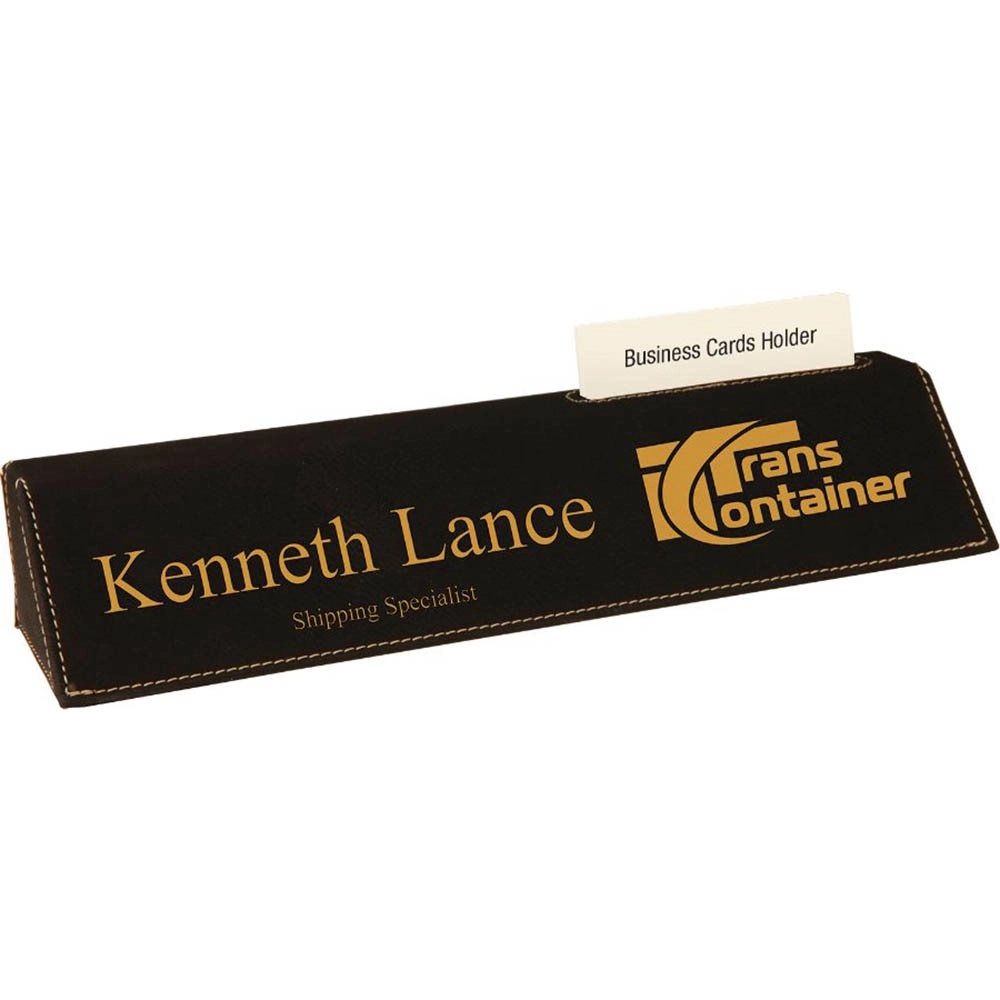 Leatherette Desk Wedge w/Business Card Holder 4