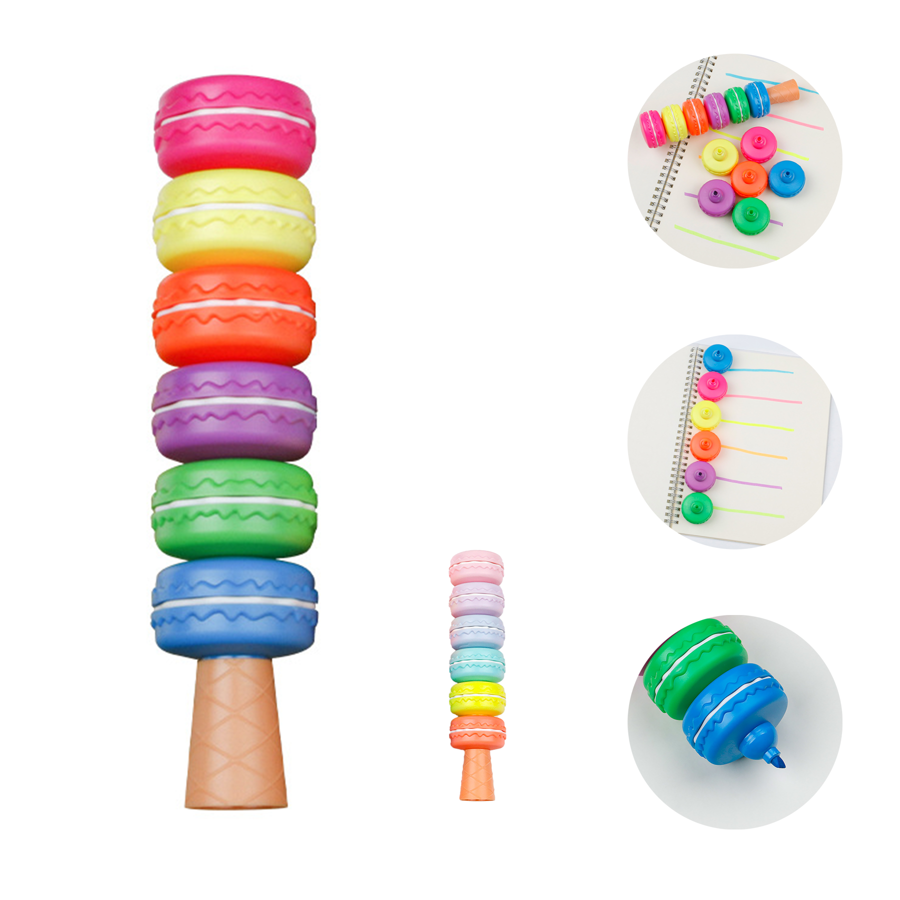 Novelty Cookie Highlighter Macaron Pen Set 1