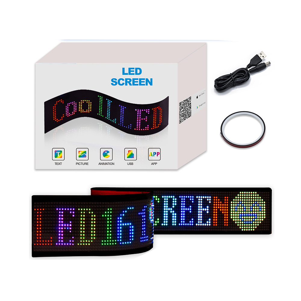 19" LED Screen Soft Blue Tooth Car Sign Pixel 3