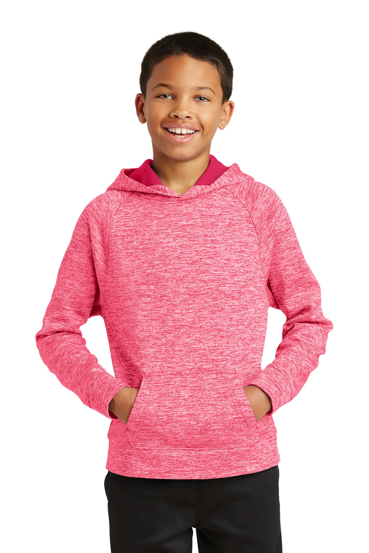 Sport-Tek Youth PosiCharge Electric Heather Fleece Hooded Pullover. YST225 26