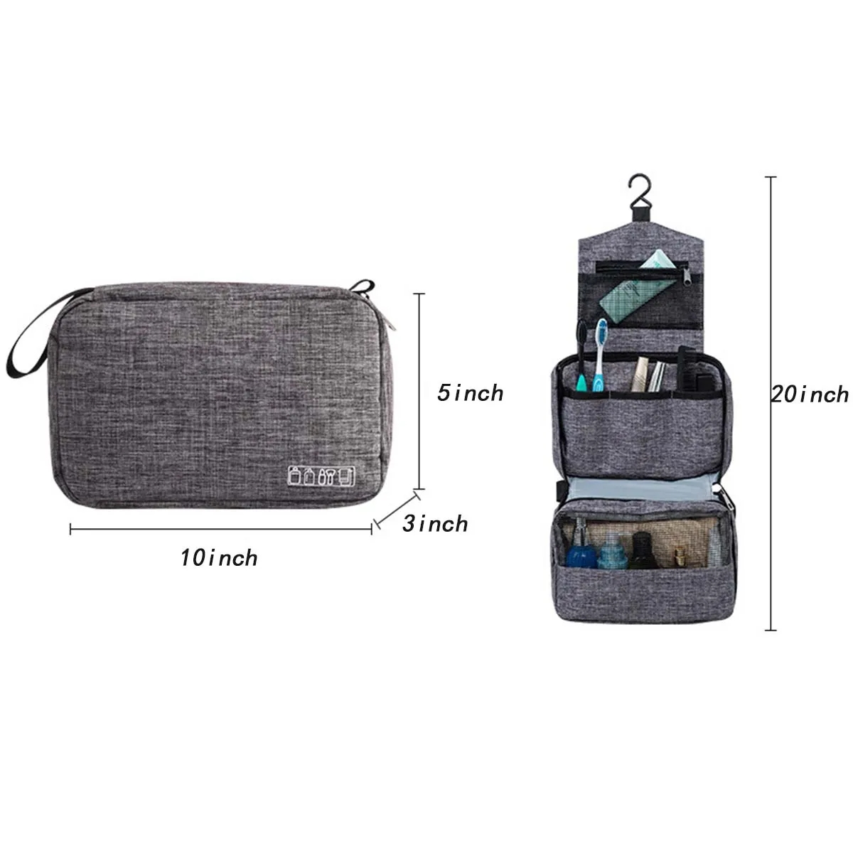 Unisex Portable Durable Foldable Hanging Travel Toiletry Bag 6