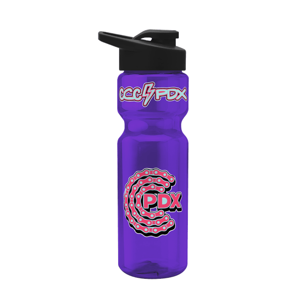 Blazer 28oz Transparent Bike Bottle w/Drink-thru Lid 1289