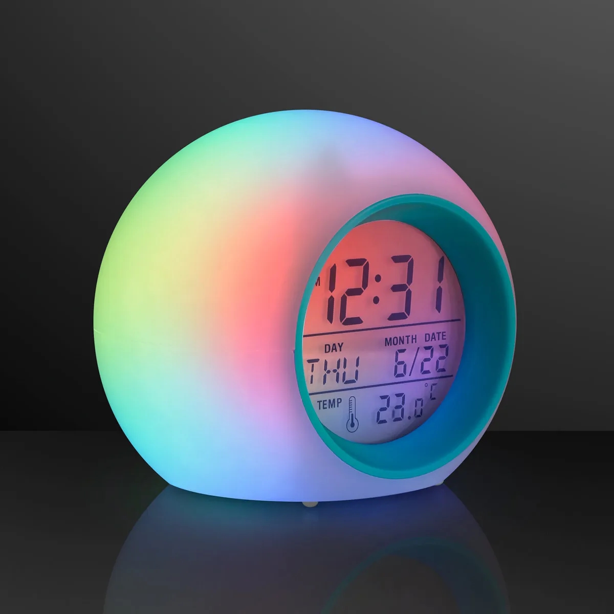 Round LED Clock 4", Glowing Lights + Alarm 5