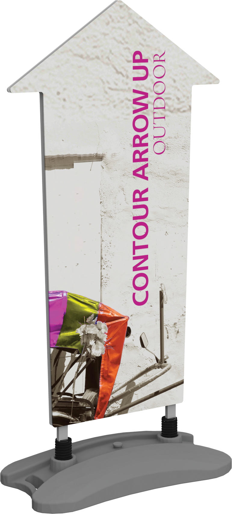 Contour Single-Sided Outdoor Sign Arrow Up w/Fillable Base