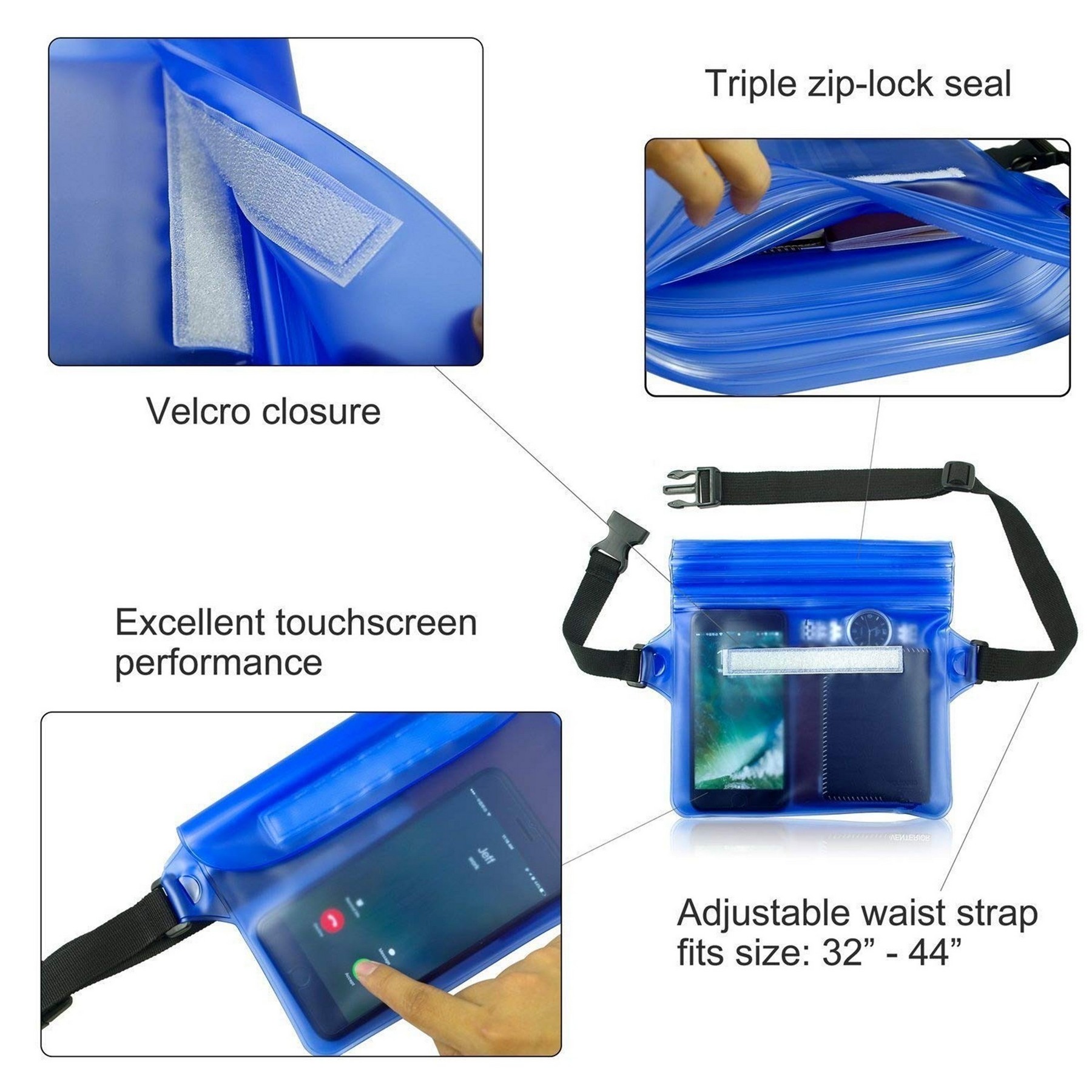 PVC Storage Waist Bag With Adjustable Belt Strap 4
