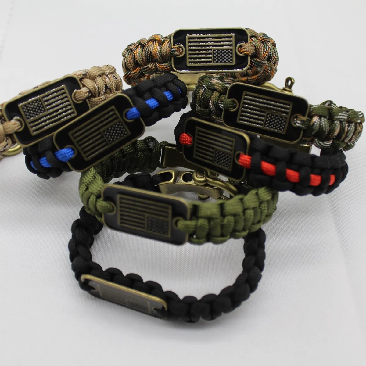 Umbrella Shape Adjustable Size Flag Survival Bracelet 6