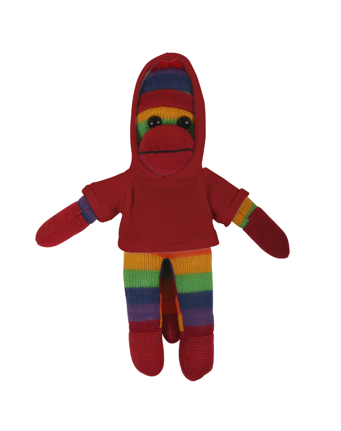 soft plush Rainbow Sock Monkey with hoodie 1