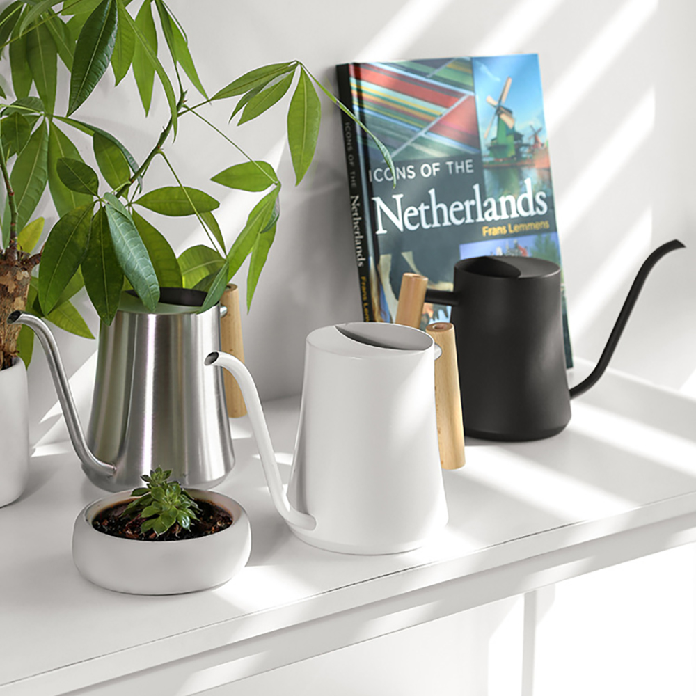 Stainless steel watering can with long spout 3