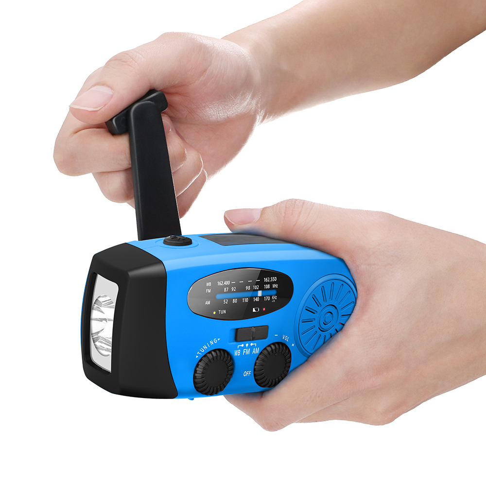 ResQ Emergency Radio – AM/FM/NOAA with LED Flashlight, 1000mAh Power Bank, Solar & Hand Crank 17