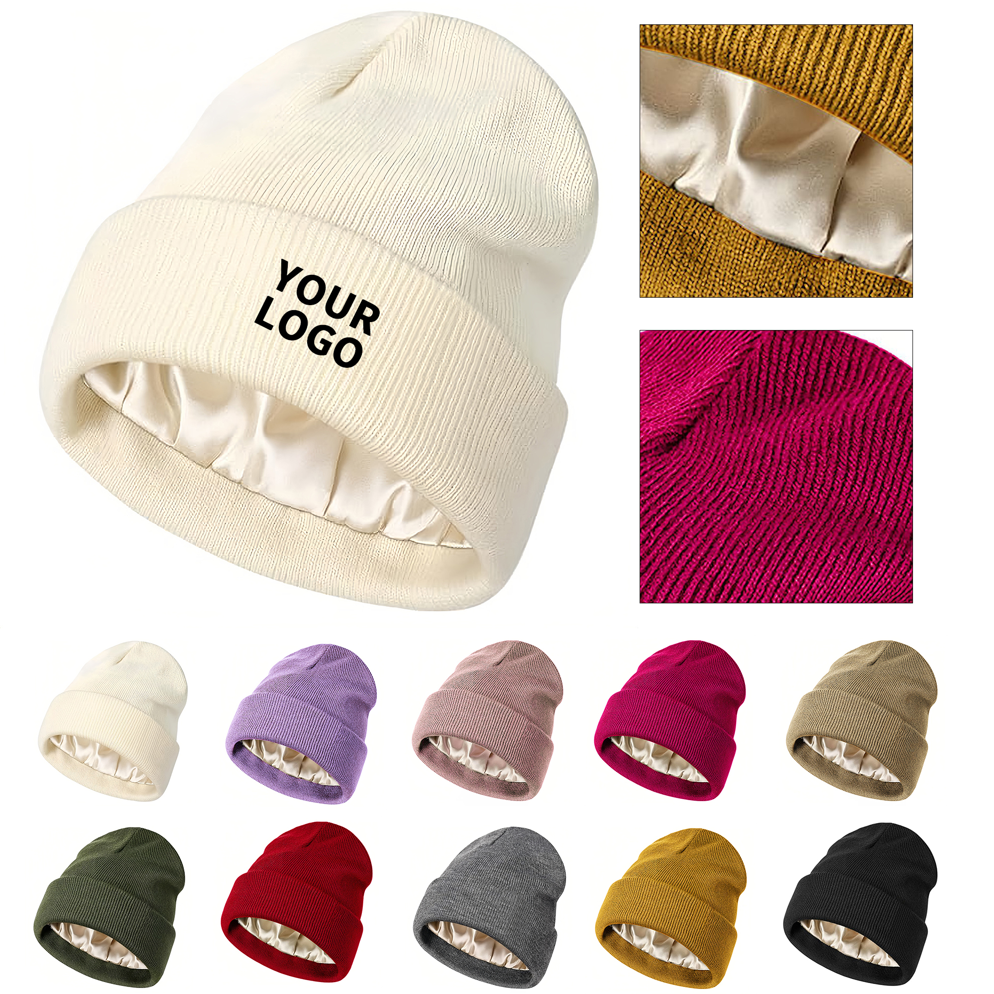 Winter Knit Cap With Smooth Lining 13