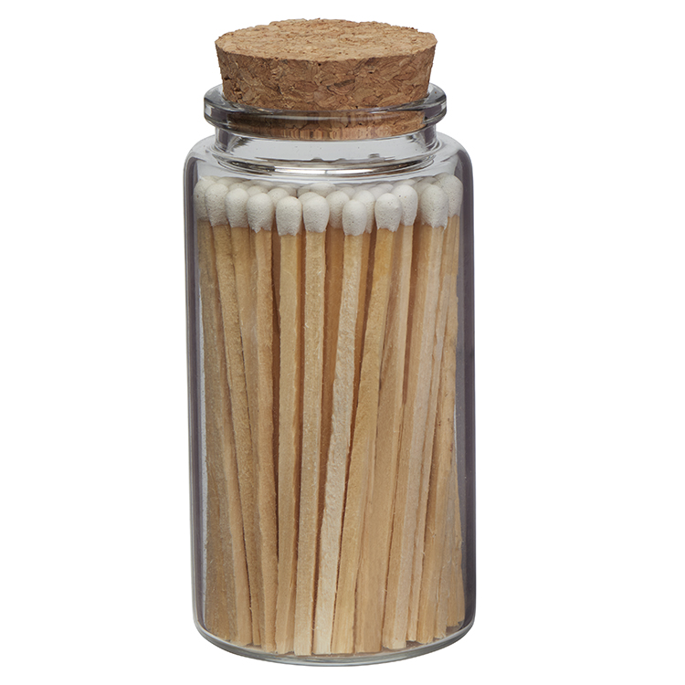 "Aglow" Glass Match Stick Jar - w/ Full Color Label - 80 count 3