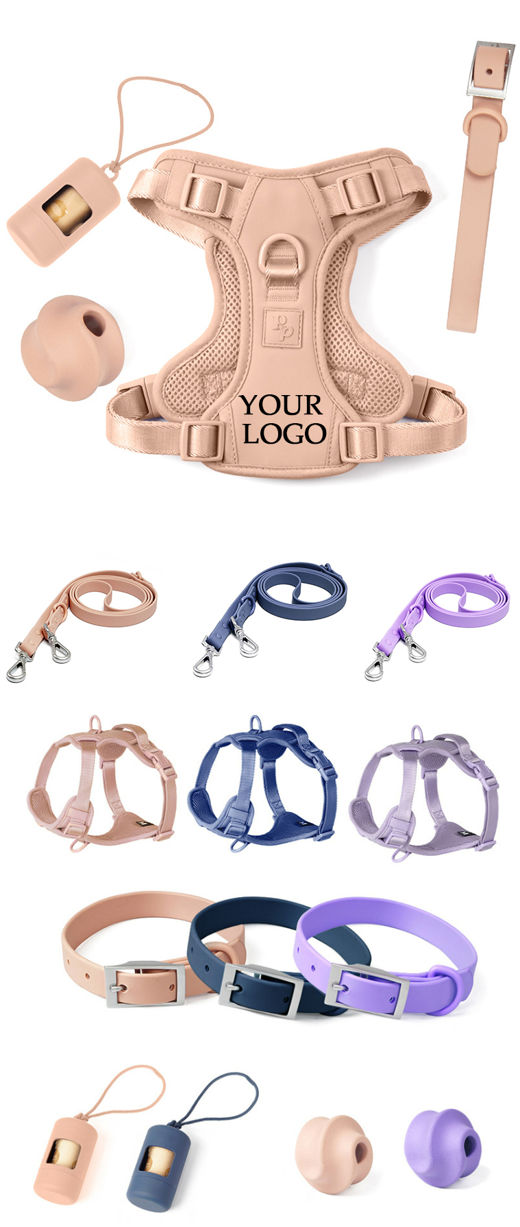 Dogs Collar And Leash Harness 3 PCS Or 5 PCS Set 4