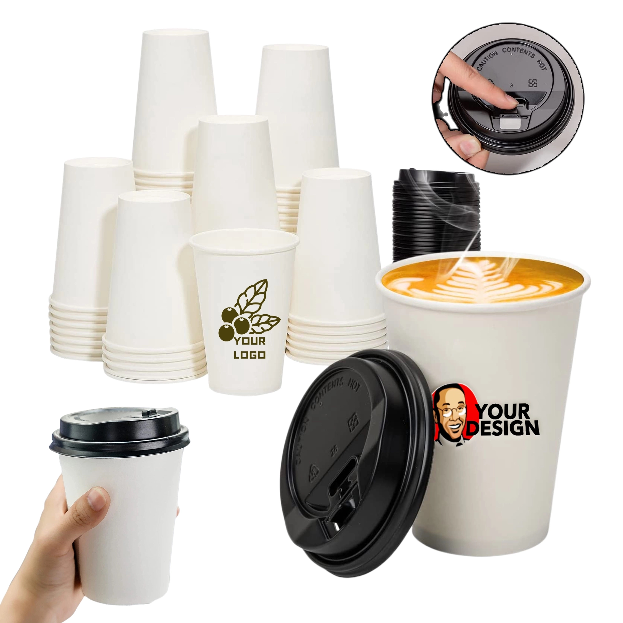 Paper Coffee Cups with Lids 4