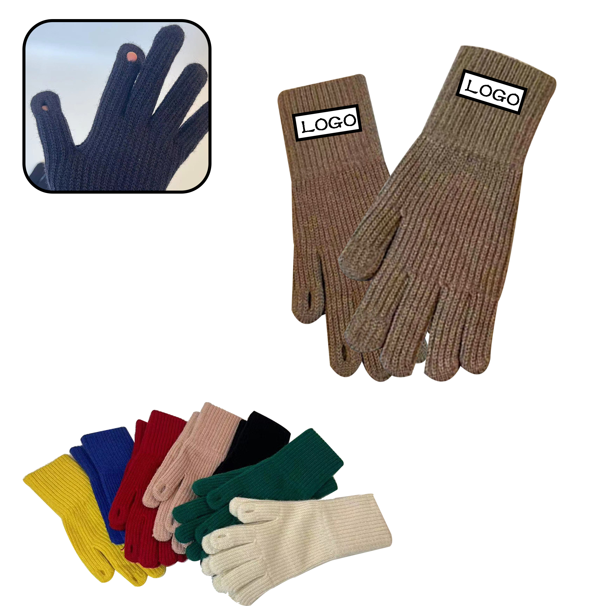 MOQ 100 PCS Knit Touchscreen Gloves 3