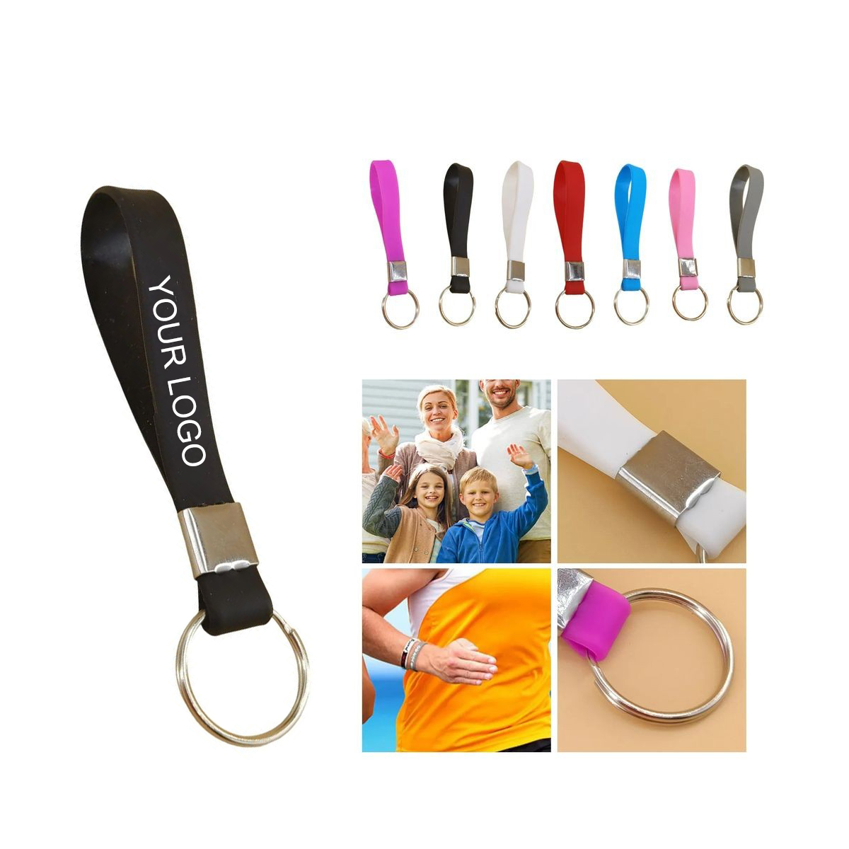 Silicone Wristband Key Chain with Custom Logo 6