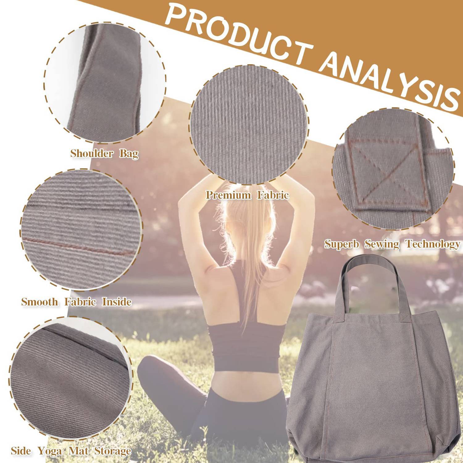 Outdoor Exercise Equipment Yoga Mat Canvas Shoulder Bag 4